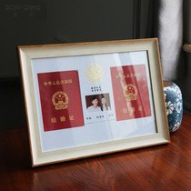  Collection of simple creative couples couple marriage certificate happy word registration photo frame gift table wall hanging horizontal and vertical dual-use