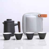 Flying pot accompanying travel tea set set is convenient to carry a bag fast guest ceramic one pot four cups office kung fu tea set