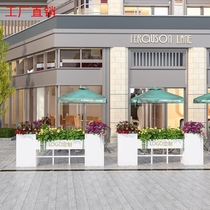 Square Commercial Street Road Outswing Reception Hall Cafeterie Partitions Stainless Steel Flower Box Flower Trough Outdoor Mall