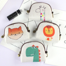 Cute mini pocket wallet canvas student wallet cloth coin bag short zipper hand holding small bag female key bag