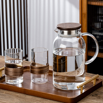 Cold Kettle Glass High Temperature Resistant Home Large Capacity Heat-resistant Bubble Fruit Teapot Drinking Cool White Open Ice Water Cup Suit