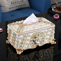 Draw Paper Box American Napkins Box Luxurious Tissue Box Start-ups Light Lavish Tea Table Containing Box Remote box 1113m