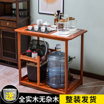 Huali tea car solid wood mobile tea table gold stove kettle integrated small tea table simple modern kung fu tea set
