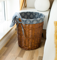 Rattan Wicker clothes basket laundry basket hot pot restaurant clothes storage basket round with lid large toy clothing storage bucket