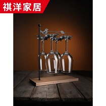 Household red wine shelf light luxury high-end non-perforated tall cup grape wine glass rack modern storage rack