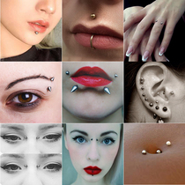 No holes fake lip nails no holes personalized eyebrow nails fake dimple nails lip rings demon nails cute mouth ornaments lip beads stickers
