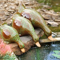 Creative ceramic ornaments duck water play set window rockery partition balcony fish pond garden lawn decoration