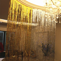 Net red rain silk curtain birthday decoration scene layout background childrens school season small stage ribbon tassel ribbon