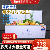Haibang horizontal freezer commercial large-capacity household fresh-keeping and freezing dual-purpose refrigeration quick-freezing double temperature refrigerator freezer