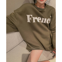 Xiaoxi owl 2021 autumn and winter New round neck sweater pullover thin casual loose lazy style top female