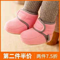 Baby cotton shoes Winter 0-6-12 Soft bottom non-slip plus suede baby Learn to thicken Mens fall Women stay warm 1 year old