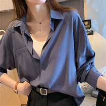 Shirt female design sense minority Spring and Autumn New Korean version of loose Hong Kong style shirt long sleeve professional temperament white shirt