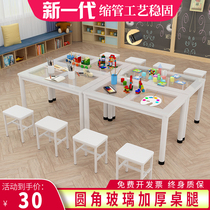 Glass painting table art table kindergarten student tutoring training class desk chair handmade calligraphy studio table