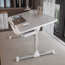 Bed desk dormitory upper floor adjustable height student homework dormitory bedroom lifting small table lazy person laptop window car foldable girl sitting home learning