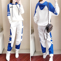 SANDRO VENETA spring and autumn foreign style leisure sports suit female fashion loose Korean version two-piece suit