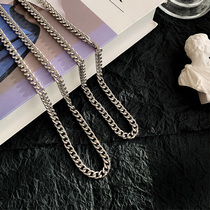 ins cold wind titanium steel thick chain hip-hop trampoline Cuban necklace female tide couple accessories versatile simple male cool