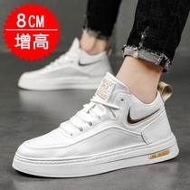 2021 summer new inner mens shoes 10cm mens casual breathable leather small white shoes mens teenagers board shoes