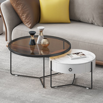 Light extravagant modern tempered glass tea table combination minimalist rock plate tea table studio decent board room sofa edge a few