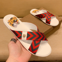 Europe station old tiger head light extravagant slippers mens summer outwear Chaos cross with cool tugs for mens holiday beach shoe surges