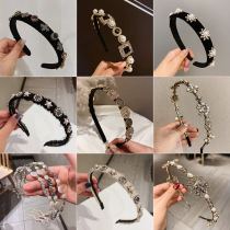 Korean fashion simple Baroque retro rhinestone hair hoop trend personality headband hair card ins adult hair accessories female