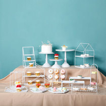 White wedding dessert table ornaments display rack birthday cake shelf cold meal tea rest table afternoon tea snack plate
