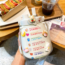 Large kettle portable strap insulation straw water Cup pregnant women large capacity Net Red children big belly double drink cute