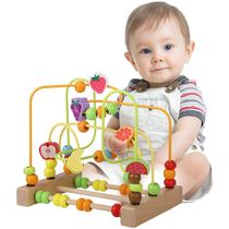 Childrens puzzle girl Baby early education Fine motor training Finger toy Baby bead toy 1-2-3 years old