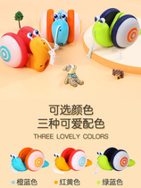 Electric luminous sound leash snail toy baby toddler dragging fiber rope dragging traction will climb the matchmaking snail