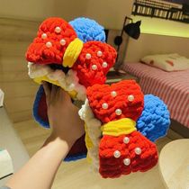 Snow White Winter Slippers Crochet Material Package Thick Ice Strip Wool Hand-woven Slippers Winter Girlfriend Gift