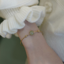 Original design transfer bead bracelet female light luxury niche Hetian Jade custom kgold non-fading Bracelet advanced burst
