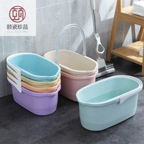 Thickened wide mouth rectangular wash mop bucket plastic squeeze bucket glue mop wash bucket hand flat mop bucket
