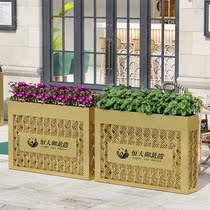 Outdoor wrought iron metal flower box combination Sales department Commercial street square flower bed flower trough Creative flower rack partition flower pot