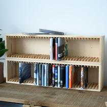 Pure solid wood CD holder DVD storage rack disc rack game CD finishing rack Blue optical disc collection retro shelf