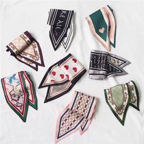 Vintage silk scarf Lazy French hairband thin streamers womens narrow autumn and winter small decorative ribbon scarf headscarf
