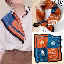 Silk scarf suit female mulberry silk silk silk small square scarf color scarf wild spring and autumn scarf French retro hair band