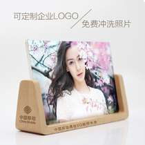 Photo frame table Solid wood creative European wood custom lettering U-shaped image frame Wash photo frame 6 inch 7 inch 8 inch 10 inch