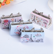 Creative Eiffel Tower with chain coin wallet iron clip key bag Puppi Lady lipstick bag wallet
