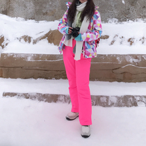 Outdoor pants mens and womens winter thick warm plus size snow pants couple waterproof single double board strap pants