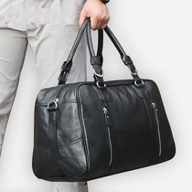 European and American fashion first layer cowhide travel bag mens leather business Hand bag large capacity short travel luggage bag