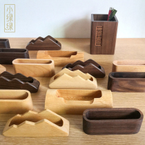 Wooden card business card box Beech black walnut storage box desktop personality creative simple business card holder