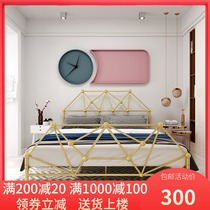 Iron bed 1 5 m double bed 1 8 m iron frame bed modern simple dormitory bed attic bed student frame bed