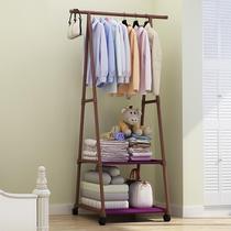 Simple clothes clotheshorse hat rack floor hanging hanger sub-triangle folding bedroom home hanging bag clothes rack