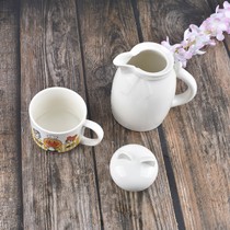 Milk pot Ceramic Milk Cup coffee small Milk Cup Japanese European milk tank milk tank household juice cup with lid supplementary sauce