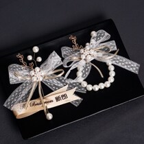 Pearl luxury high-end Baroque European Korean wedding ceremony bride wrist flower bridesmaid hand flower groom best man corsage