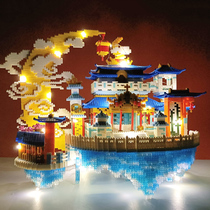 Guanghan Palace tiny particles adult difficult Chinese style large building model building blocks compatible with Lego toys