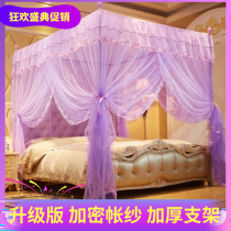 Mosquito net household stainless steel bracket floor-to-ceiling princess wind 1 8m bed 1 5m thickened thick fixed court three doors