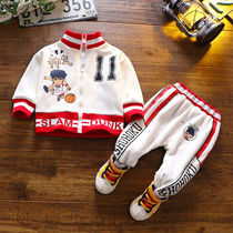 Baby spring men 2020 new children foreign-style baby boy two-piece handsome boy sports set spring and autumn
