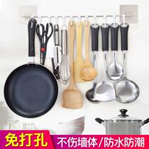 Punch-free kitchen adhesive hook wall hanging kitchen and bathroom pendant clothes hook hook Spatula hook stainless steel hanger hook rack