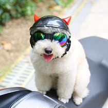 Pet dog Motorcycle helmet Motorcycle hat Sunglasses Cat hard hat Dog hat Bamboo dragonfly funny sunglasses