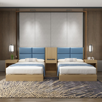 Hotel furniture Standard room Full set of fast soft bag bed rental Hotel room furniture bed Hotel bed and breakfast Apartment big bed